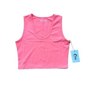 NWT Zyia Pink Flamingo Stronger Tank Size XXL Crop Top Gym Sport Yoga Running